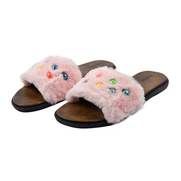 Pink Furry Sandal