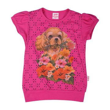 Kids T-Shirt For Girls-Dark Pink