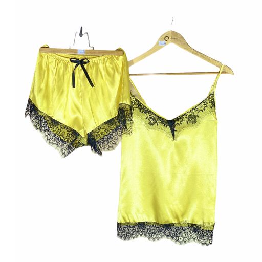 Women's Nighty Top \u0026 Short Set (Yellow 