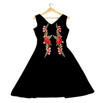 Women’s Floral Dress (Black)