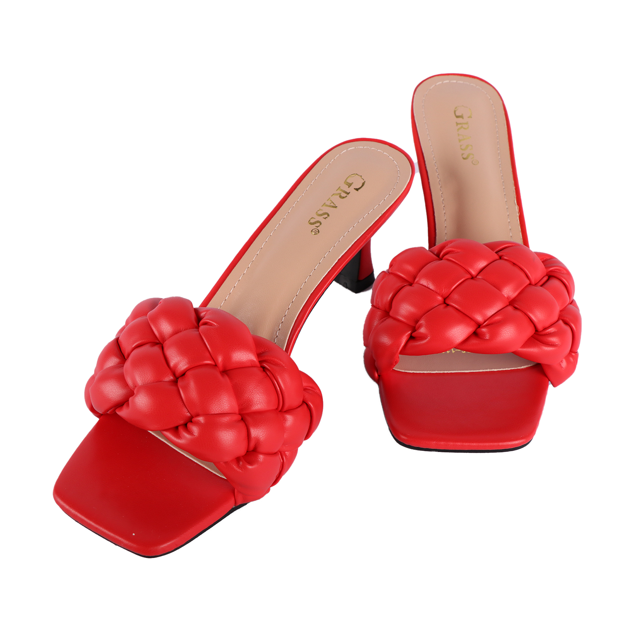 Red Braided Women s Sandals With Heels 1Sell