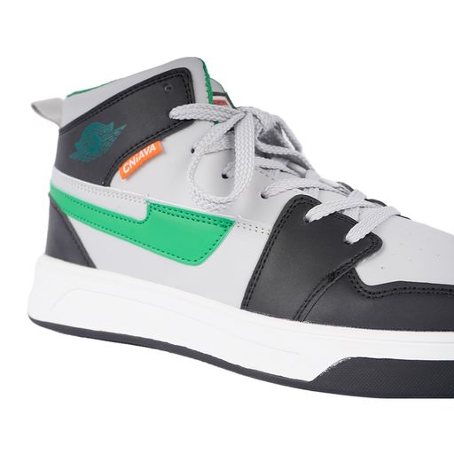 Men's Hi-Top Green \u0026 Grey Shoes (FB2131 