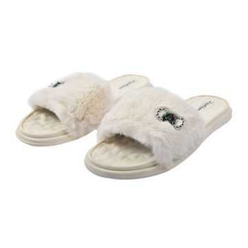 White Furry Sandals