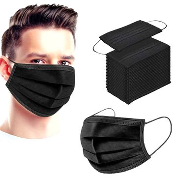 Black Disposable 3 Layer Face Mask- Pack of 50