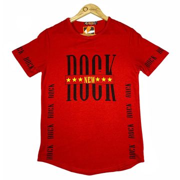 Rock New Red Color Premium Cotton T-Shirt for Men