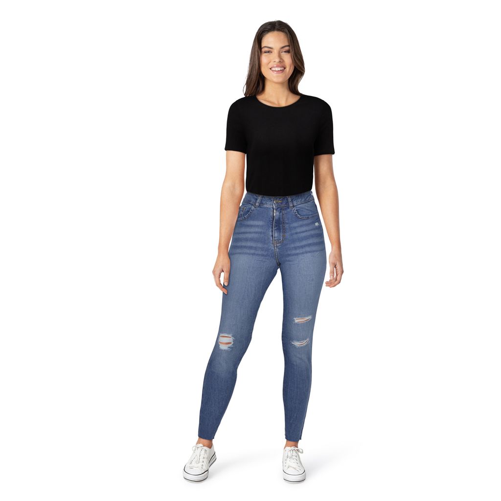 Women's High Rise Ripped Skinny Blue 