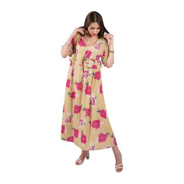 Women's Floral Multicolor Ruffle Midi Dress
