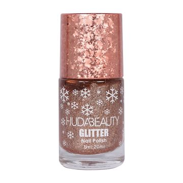 Huda Beauty Focus Glitter Beige/Rose Gold Nail Polish 20ml