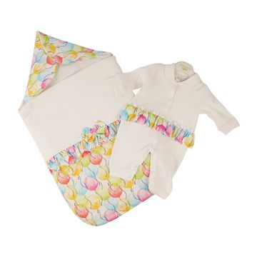 Baby's White Sleeping Bag and Romper