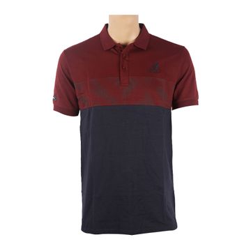 Men's Classic-Fit Short Sleeve Polo Shirt With Contrast Red and Dark Blue