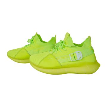 Men's Neon Green Sneakers With Lace-up Details