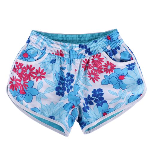 Women's Light Blue Floral Print Summer Shorts 1Sell