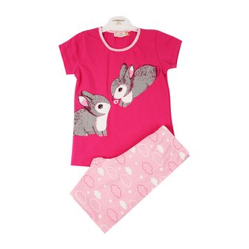Girly Pajamas for Kids-Dark Pink
