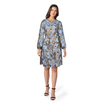 Women's Light Blue Floral Print Tunic Dress