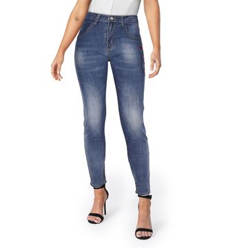 Women's Skinny High Waist Washed Blue Jeans