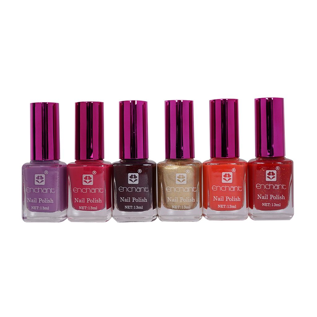 Enchant Multicolor 02 Assorted Nail Polish- 6 Pcs 16ml - 1Sell