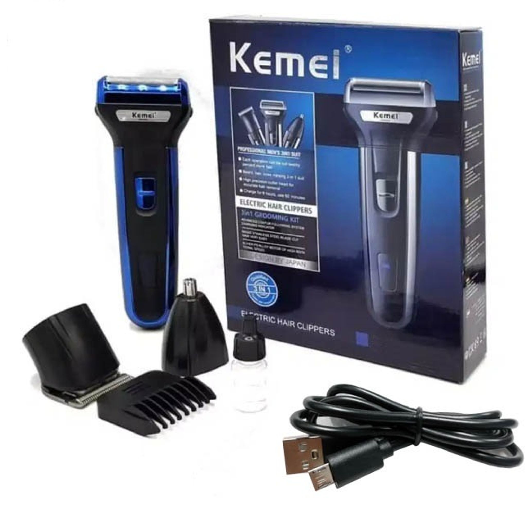 Kemei Electronic Professional Hair Clipper 3 In 1 Suit KM-6333 - 1Sell