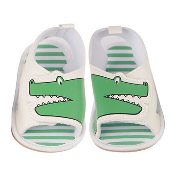Baby Boy's Green & White Crocodile Slipper Shoes