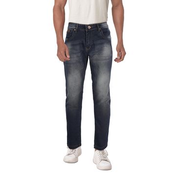 Men's Dark Shade Blue Mid-Rise Slim Fit Jeans