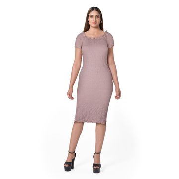 Women's Light Purple Stretchable Bodycon Dress