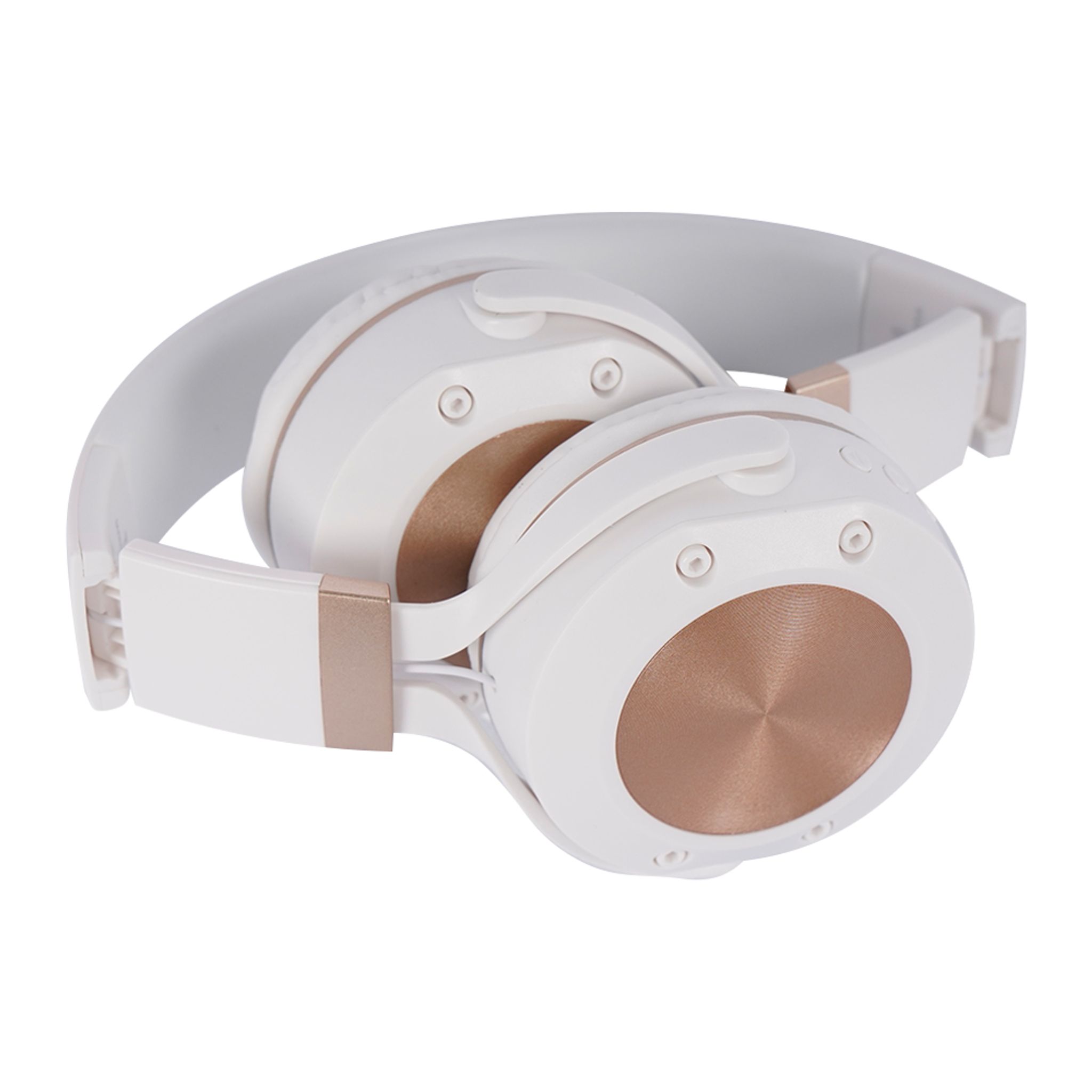 White and gold online wireless headphones